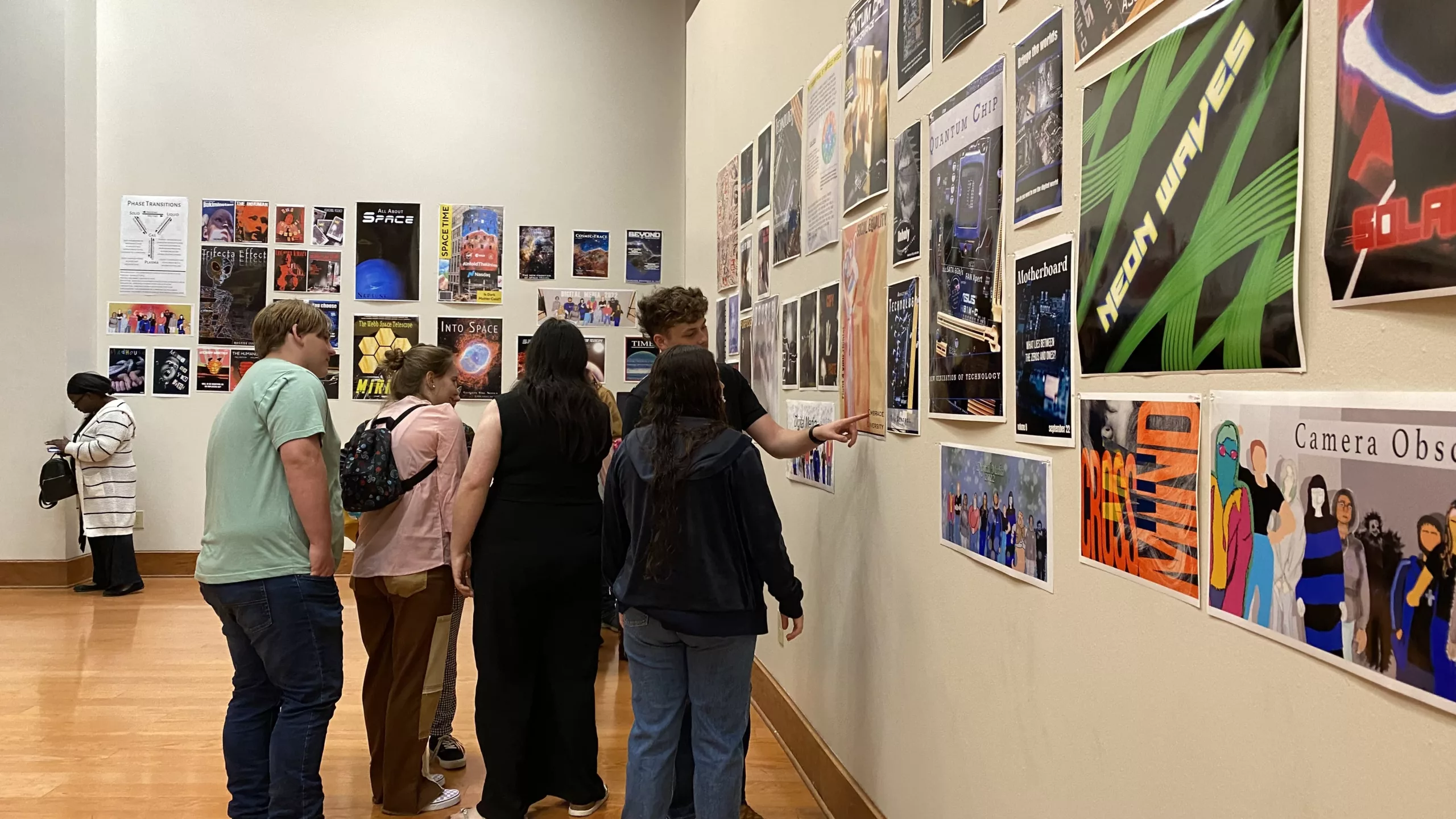 Students in art gallery