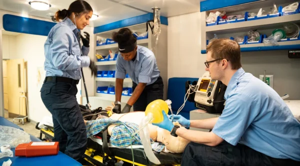 Health Careers student in the exam room