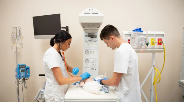 Nursing Students working in the lab